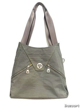 Baggallini Madrid Nylon Shoulder Bag Lightweight Tote Multi Pocket